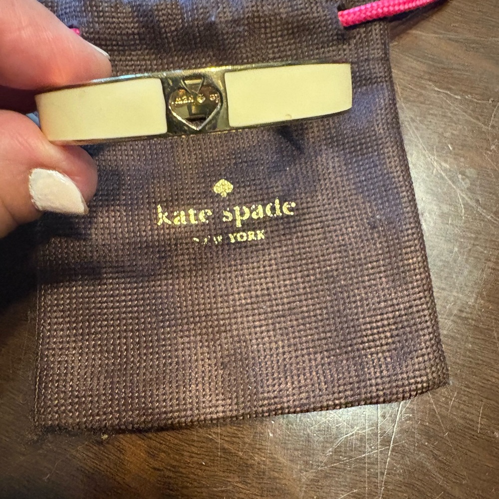 Kate Spade Gold and Cream Hinged Bracelet